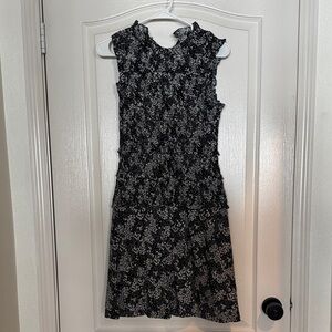 Madewell Black and White Patterned Midi Dress